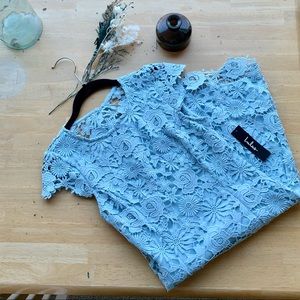 ✨lulus Romance language light blue backless dress✨